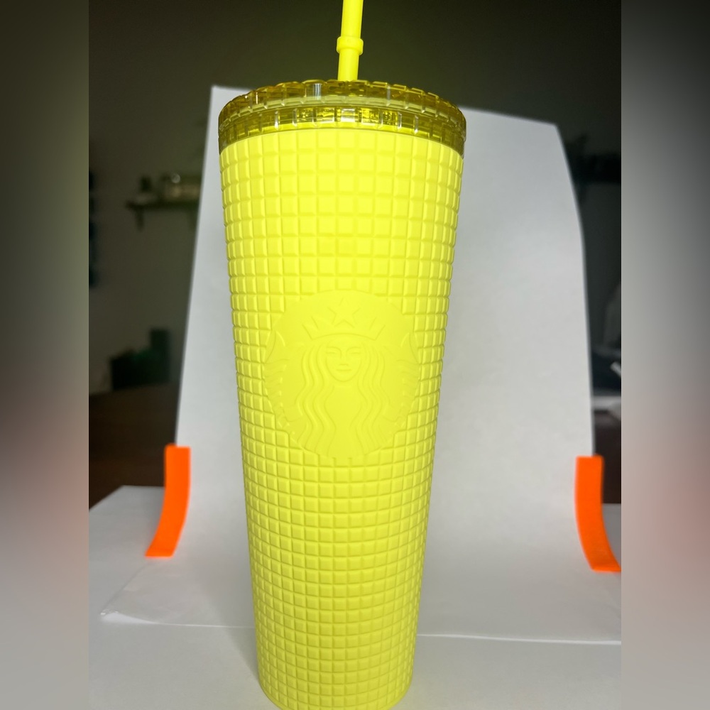 Yellow textured Starbucks Tumbler